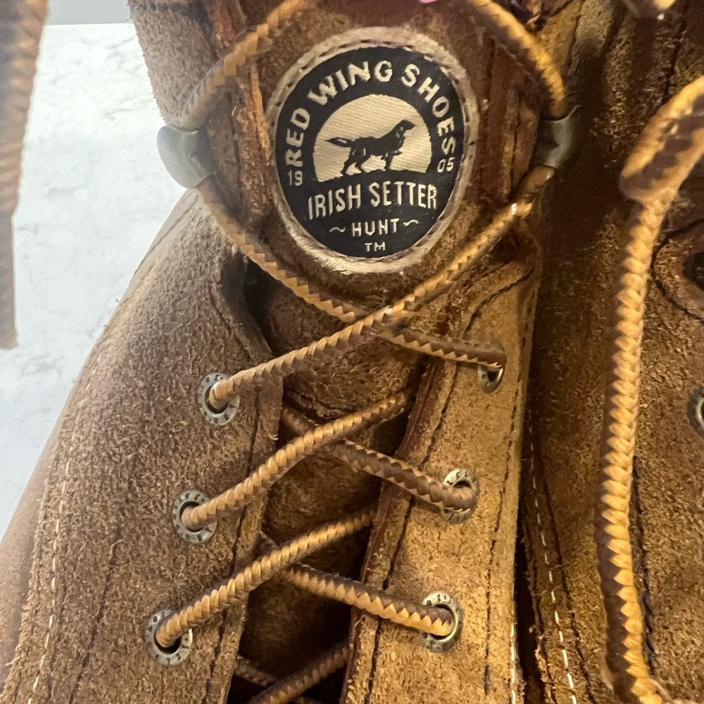 Red Wing Irish Setter Suede Moc Boot 
carmel color 

selling for $125.00